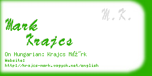 mark krajcs business card